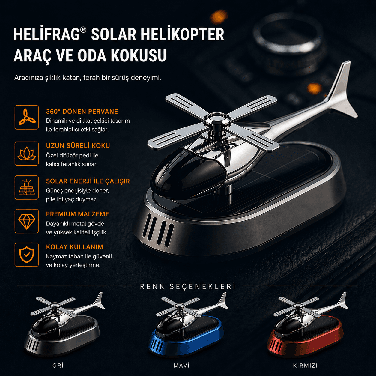 Helifrag Solar Helikopter Araç Kokusu